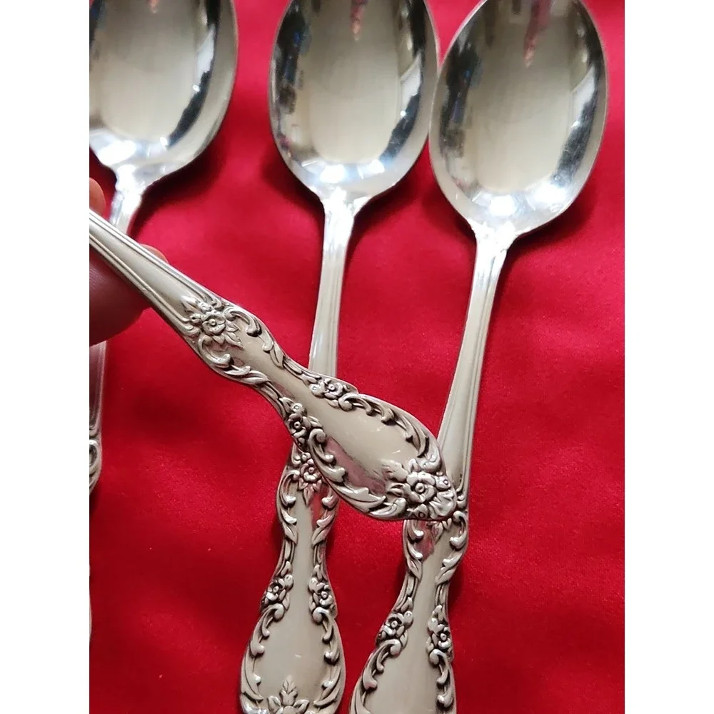 Lot of 4 Wm Rogers Grand Elegance International Silverplate 1959 Teaspoons 6in